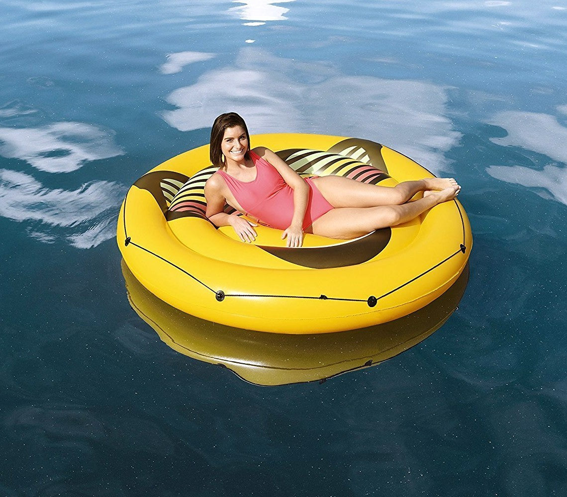 43139 Matelas Géant de Piscine Smiley lunettes de soleil diamètre 188 cm Bestway
