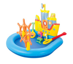 52211 Aire de jeux gonflable aquatique bateau poissons et canne 140x130x104 cm