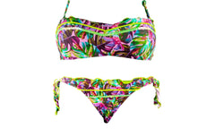DW8885 Maillot de bain bikini rembourrés  mod. ALICE avec dessins de fleurs 