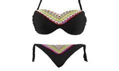 CY9927  Maillot de bain bikini rembourrés  mod. NICLA avec fantaisie géométrique