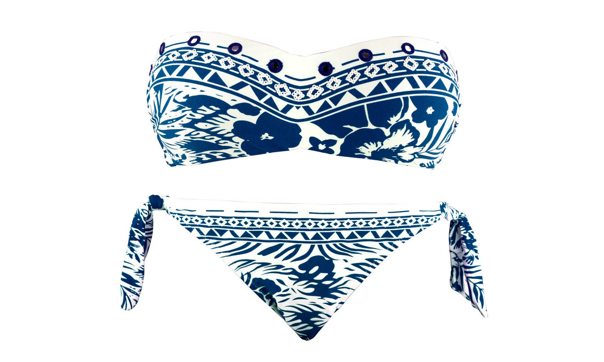 DW8891 Maillot de bain bikini rembourrés  mod. VANESSA fantaisie ethnique