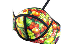 G1662  Maillot de bain bikini rembourrés  mod. FRUIT fantaisie de fruits