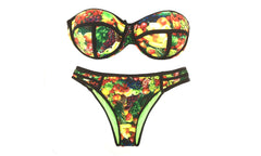 G1662  Maillot de bain bikini rembourrés  mod. FRUIT fantaisie de fruits