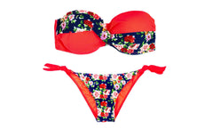 A8912 Maillot de bain bikini rembourrés  mod. BLUEMARY fantaisie de fleurs