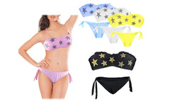 DW8861 Maillot de bain bikini bandeau mod. LYCIA fantaisie d'étoille