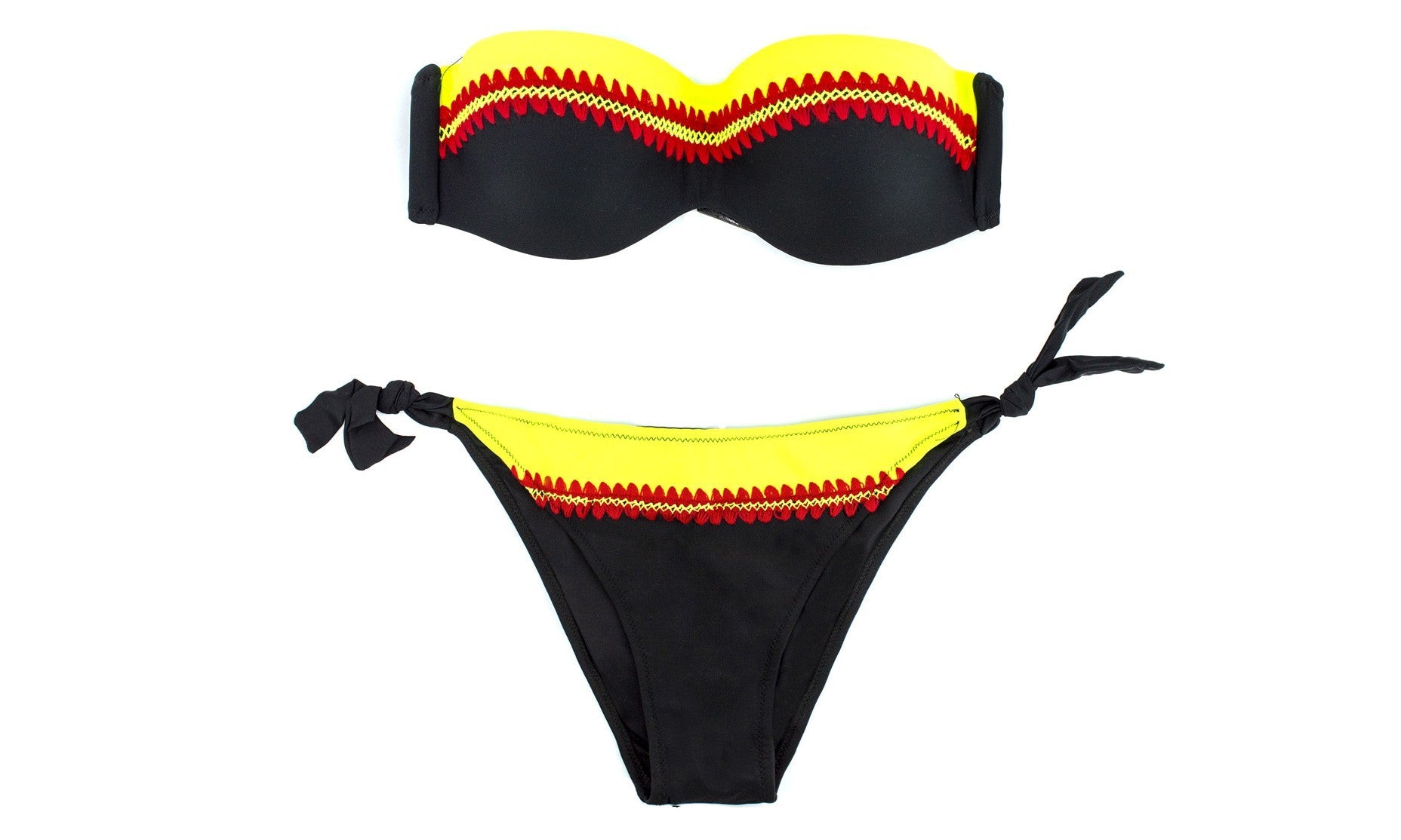CY9923 Maillot de bain bikini rembourrés  mod. AURORA avec détails broderie