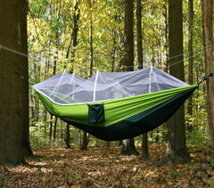 Kit hamac à suspension bicolore 10746 avec moustiquaire et poches multifonctions