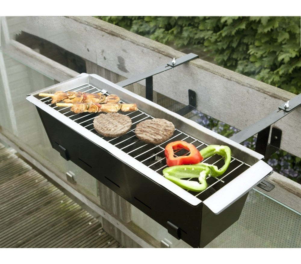 Barbecue universel 10756 pour balustrades de balcon 19x58x38 cm brasier