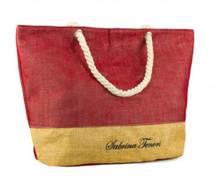423110 Sac de plage Sabrina Tenori MIRANDY fantaisie bicolore avec anses