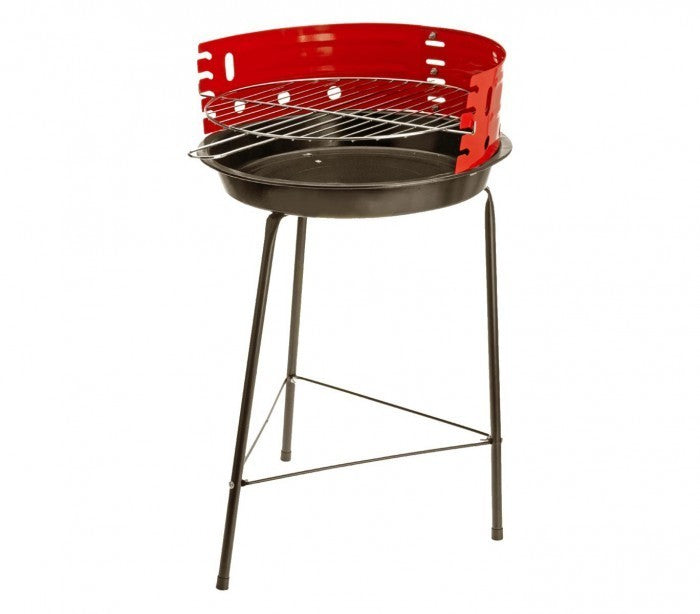 429761 Barbecue rond 60 x 36 cm avec grille de cuisson incluse et pare-vent