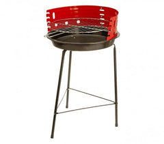 429761 Barbecue rond 60 x 36 cm avec grille de cuisson incluse et pare-vent
