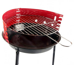 429761 Barbecue rond 60 x 36 cm avec grille de cuisson incluse et pare-vent
