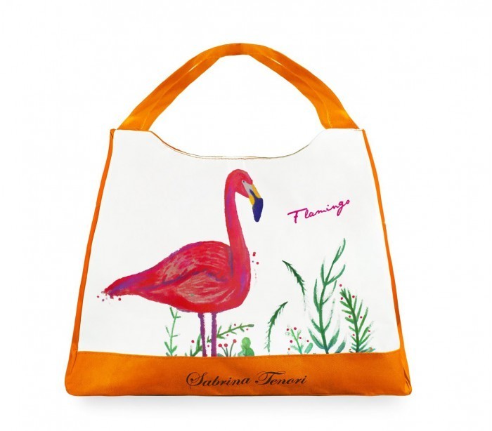 424117 sac de plage Sabrina Tenori Flamingo  avec double anse, plusieur coloris