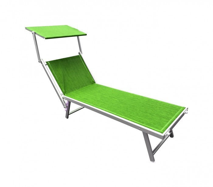 Chaise longue en aluminium avec parasol LUXURIOSA 180XX60X40 cm  couleur vert