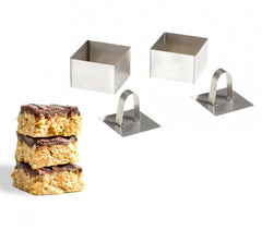 594809 Set 2 moules carrés à pâtes pour patisserie et préparations  8X8X4 cm