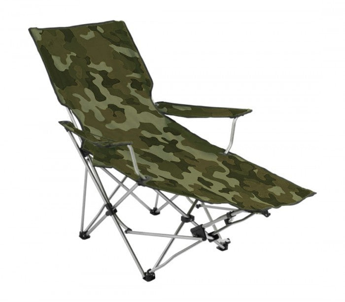 391808 Chaise pliante modèle camouflage avec repose-pied Camping Plage etc ONSH