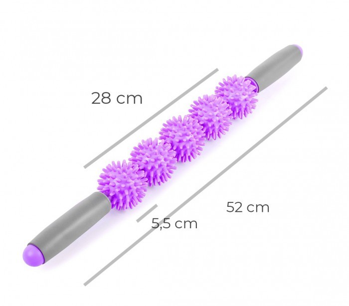Barre de massage anti-cellulite 5 BOULES drainage en pastique rigide DE 52 CM