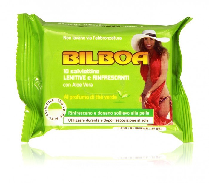 Paquet de 10 lingettes au thé verts Bilboa apaisantes et rafraîchissantes