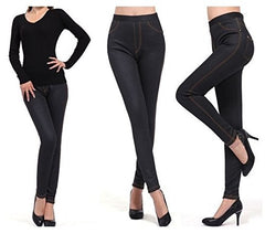 L'effet des leggings de Denim sans bouton de peluche intérieur mode femme
