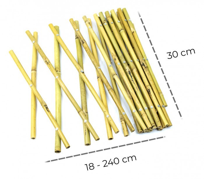 377505 Clôture en bambou extensible pour plantes ou support murale   30x240 cm