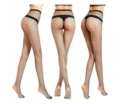  Collants résille noirs élastiques taille haute PANTYHOSE mod SW-2  ajustées