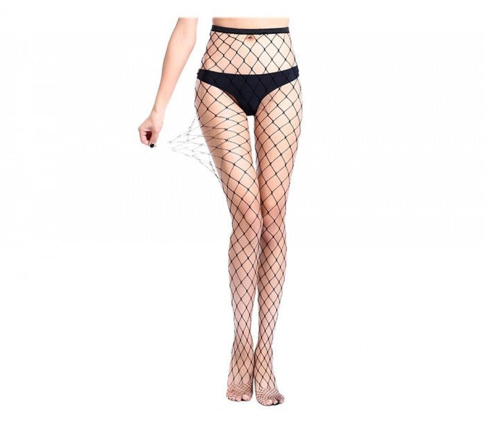  Collants résille noirs élastiques taille haute PANTYHOSE mod 8505  ajustées