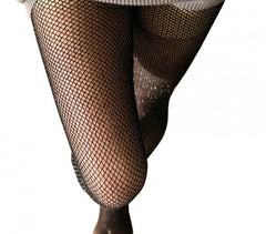  Collants résille  noirs brillante élastiques taille haute PANTYHOSE mod 506 