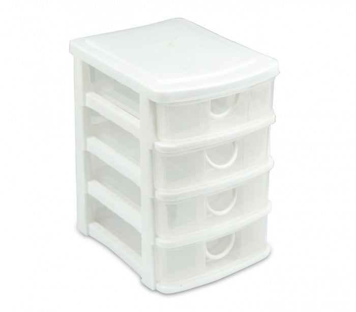 684203 Tour de rangement 4 étagères COCCINELLA en plastique rigide  13x17x18 c