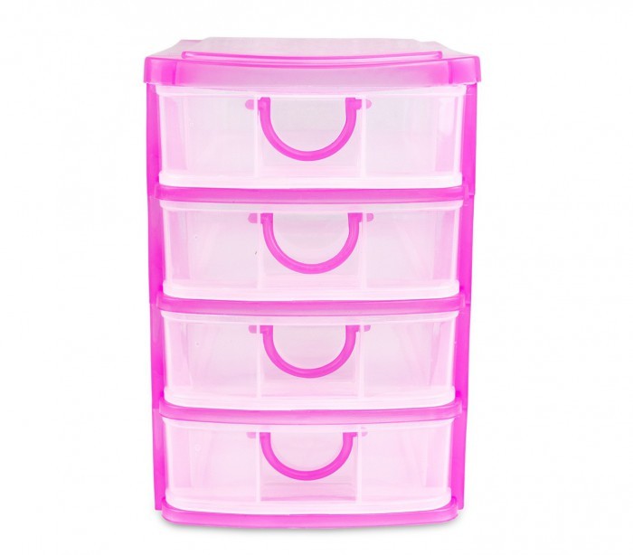 684203 Tour de rangement 4 étagères COCCINELLA en plastique rigide  13x17x18 c