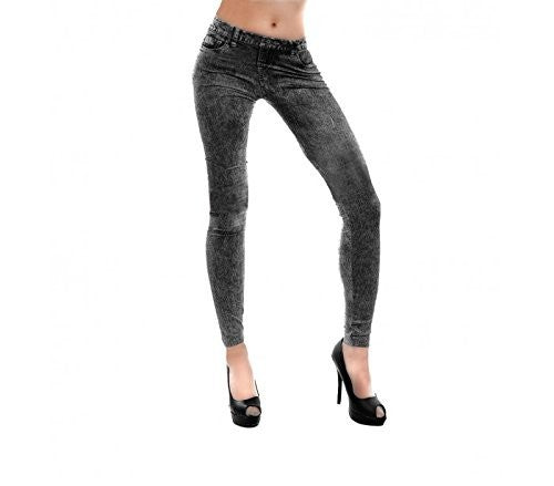 Leggings femme effet denim avec imprimés plusieurs coloris