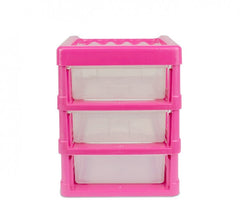 213810  Tour de rangement 3 tiroirs WELKHOME en plastique rigide 16x13x17 cm