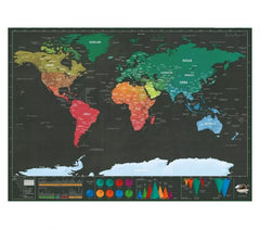 182207 Carte du monde deluxe noir 82 x 58 cm grattez les endroits visités