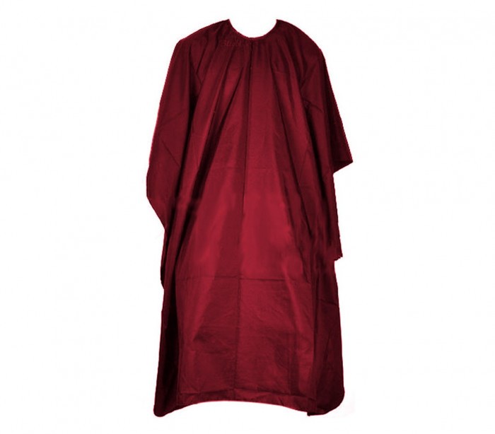 159018 Cape longue bordeaux en pvc 91x137 pour salon de coiffure