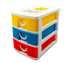 391594 mini tour de rangement multicouleur  3 tiroirs  WELKHOME   9x13x11.5 cm