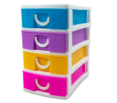 391600  mini tour de rangement multicouleur  4 tiroirs  WELKHOME   9x13x15 cm