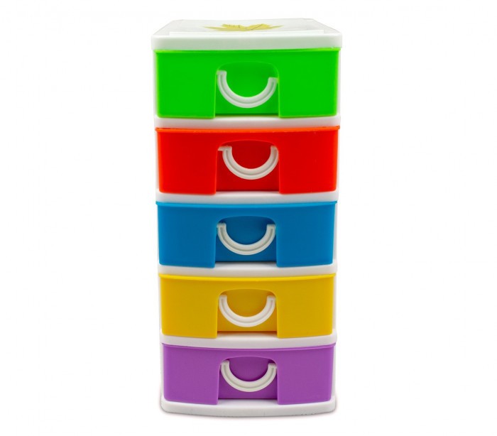 391617  mini tour de rangement multicouleur  5 tiroirs  WELKHOME  9x13x18.5 cm
