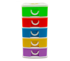 391617  mini tour de rangement multicouleur  5 tiroirs  WELKHOME  9x13x18.5 cm
