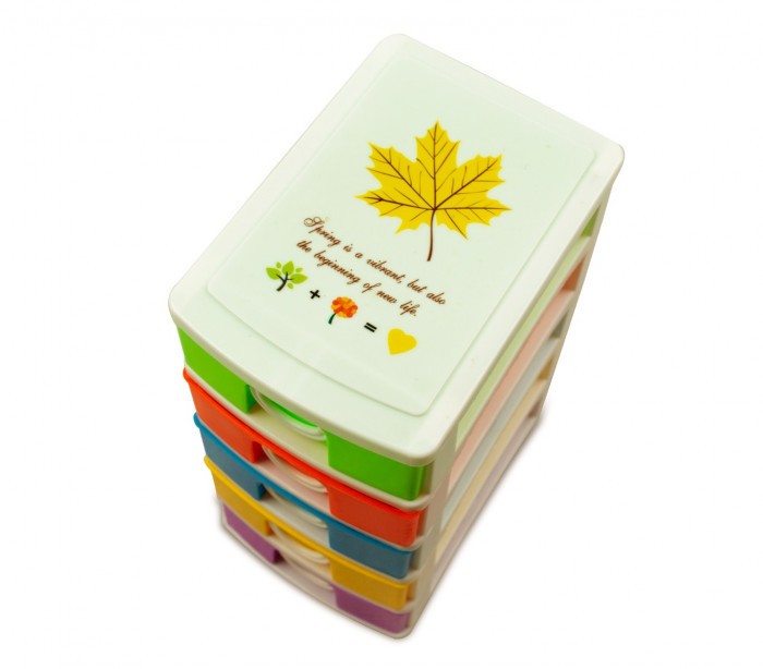 391617  mini tour de rangement multicouleur  5 tiroirs  WELKHOME  9x13x18.5 cm