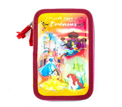 455579  Trousse  Matériels 3 compartiments 43pcs SCUOLA Princess LIVE YOUR DREAM