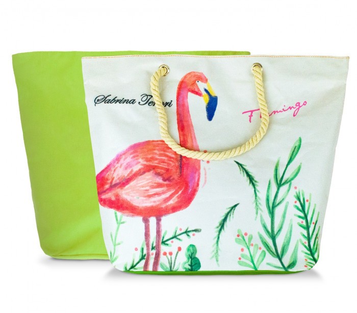 427124  sac de plage Sabrina Tenori Flamingo  avec double anse, plusieur coloris