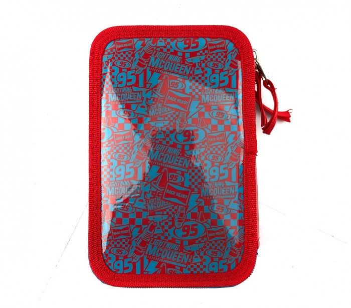 455463  Trousse 3 compartiments  inclue  43pcs CARS MCQUEEN Coloré