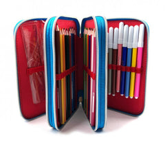 455463  Trousse 3 compartiments  inclue  43pcs CARS MCQUEEN Coloré