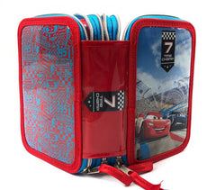 455463  Trousse 3 compartiments  inclue  43pcs CARS MCQUEEN Coloré