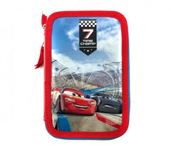 455463  Trousse 3 compartiments  inclue  43pcs CARS MCQUEEN Coloré