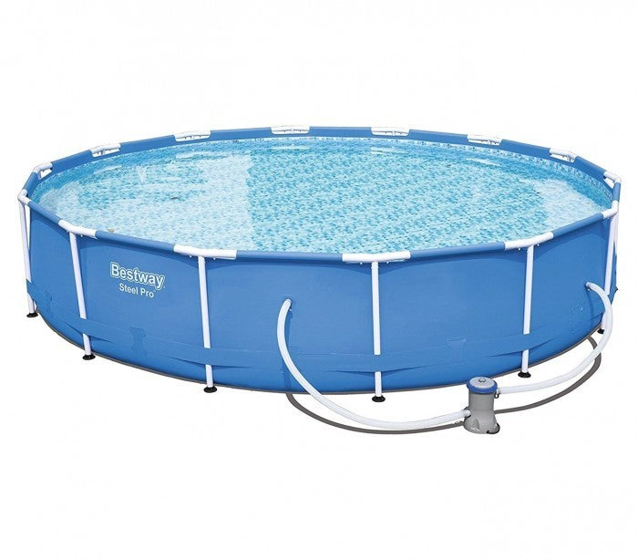 56595 Piscine Steel Pro Bestway avec bombe a filtre  diamètre 427 x 84 cm