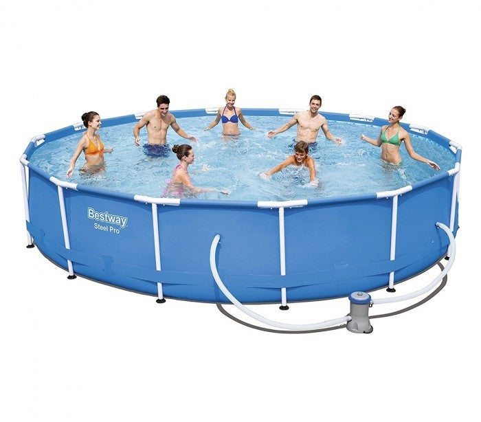 56595 Piscine Steel Pro Bestway avec bombe a filtre  diamètre 427 x 84 cm