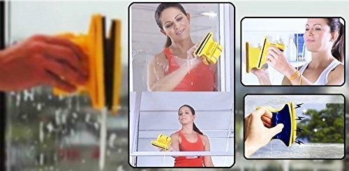 ÉPONGE DOUBLE FACE MAGNETIQUE, nettoie les fenêtres