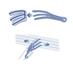 169116 Mini brosse en microfibre lavable avec 3 rabats pour stores vénitiens