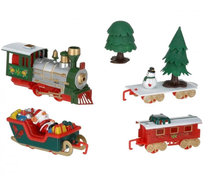 830082 Train de Noël à piles pour arbre de noël avec lumières et sons  75cm D