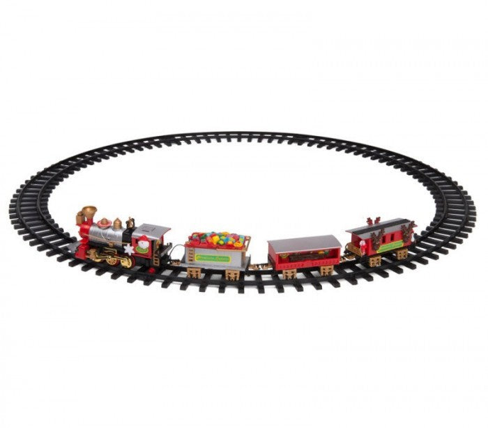 830082 Train de Noël à piles pour arbre de noël avec lumières et sons  75cm D